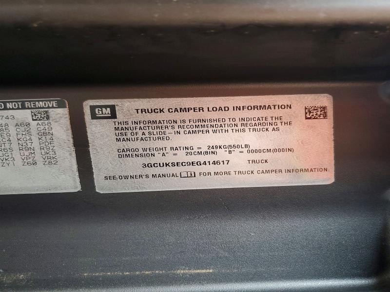 63016076 :رقم المزاد ، 3GCUKSEC9EG414617 vin ، 2014 Chevrolet Silverado مزاد بيع