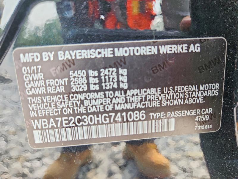 Продаж на аукціоні авто 2017 Bmw 740, vin: WBA7E2C30HG741086, номер лоту: 62654386