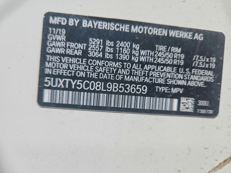Aukcja sprzedaży 2020 Bmw X3, vin: 5UXTY5C08L9B53659, numer aukcji: 62432986