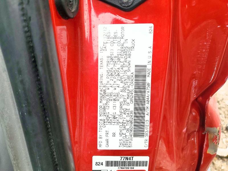 2013 Toyota Tacoma მანქანა იყიდება აუქციონზე, vin: 5TFUU4EN6DX062436, აუქციონის ნომერი: 59980326