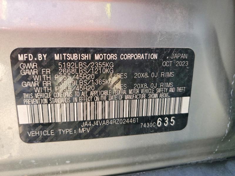 61755646 :رقم المزاد ، JA4J4VA84RZ024461 vin ، 2024 Mitsubishi Outlander مزاد بيع