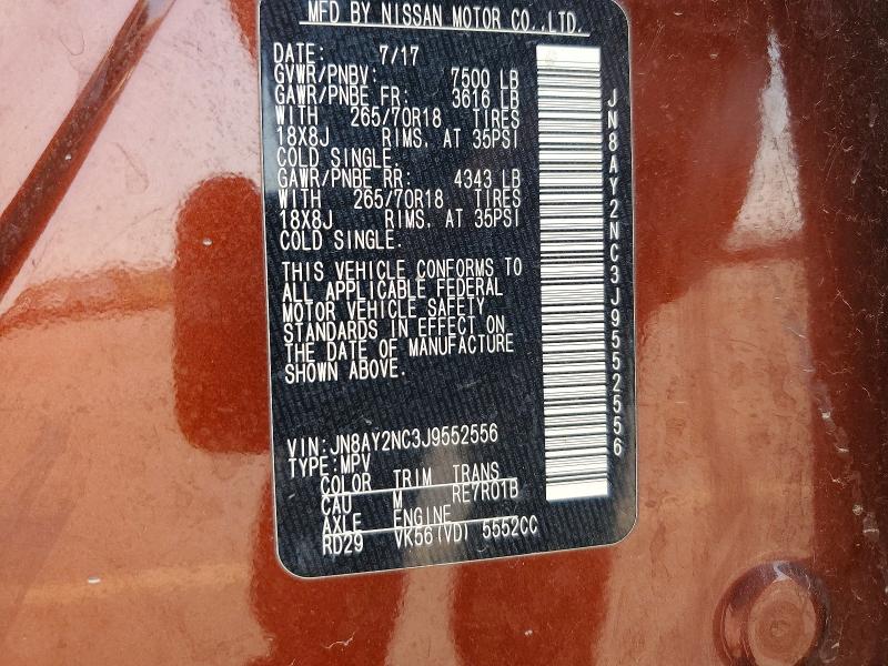 Aukcja sprzedaży 2018 Nissan Armada, vin: JN8AY2NC3J9552556, numer aukcji: 63599676