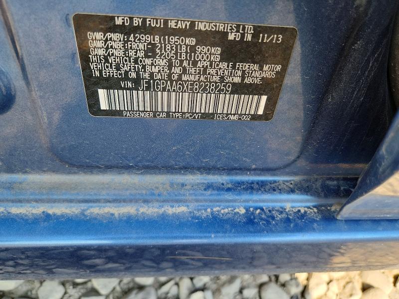 Продажа на аукционе авто 2014 Subaru Impreza, vin: JF1GPAA6XE8238259, номер лота: 61032106
