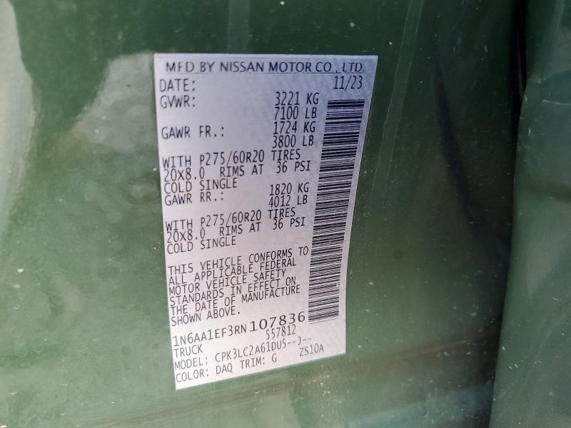 Продажа на аукционе авто 2024 Nissan Titan, vin: 1N6AA1EF3RN107836, номер лота: 62840616