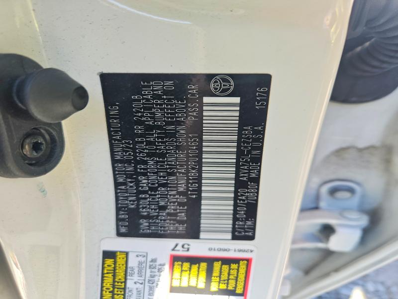 Продаж на аукціоні авто 2023 Toyota Camry, vin: 4T1G11BK2PU104651, номер лоту: 59366286
