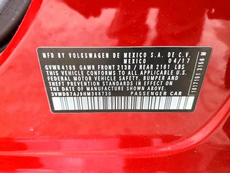 Aukcja sprzedaży 2017 Volkswagen Jetta, vin: 3VWDB7AJ9HM368730, numer aukcji: 63177246