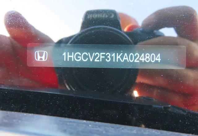 2019 Honda Accord მანქანა იყიდება აუქციონზე, vin: 1HGCV2F31KA024804, აუქციონის ნომერი: 62331276