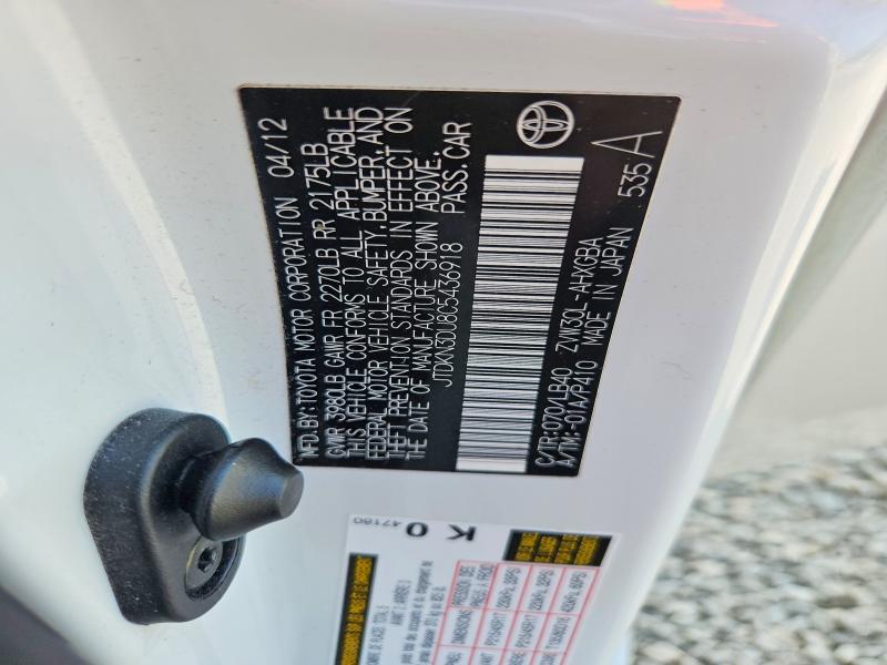 Продажа на аукционе авто 2012 Toyota Prius, vin: JTDKN3DU8C5436918, номер лота: 61294916