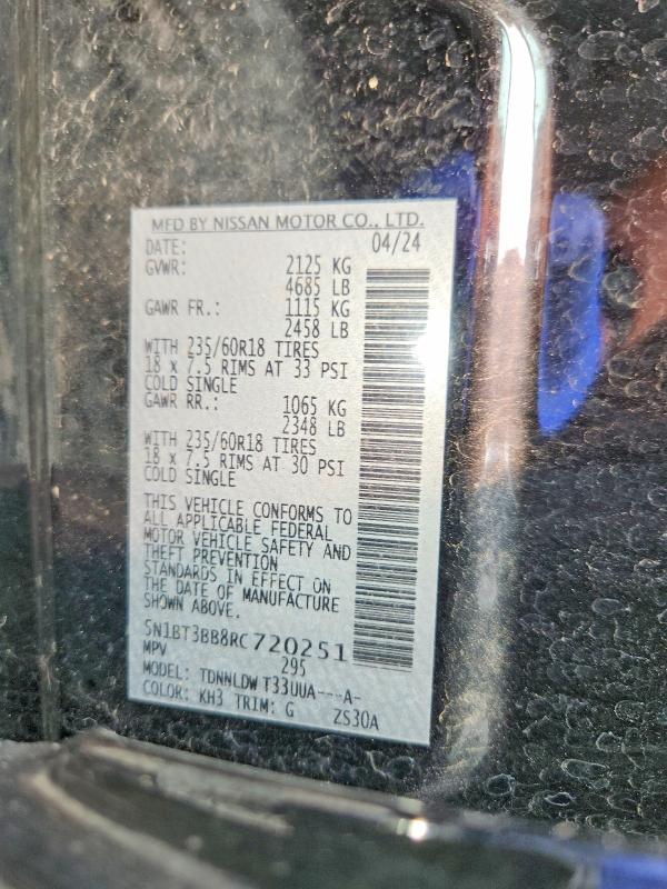 Aukcja sprzedaży 2024 Nissan Rogue, vin: 5N1BT3BB8RC720251, numer aukcji: 61477476