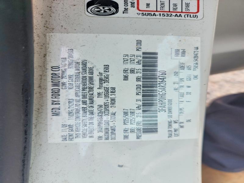 Продаж на аукціоні авто 2010 Ford Fusion, vin: 3FAHP0HG5AR264760, номер лоту: 61572626