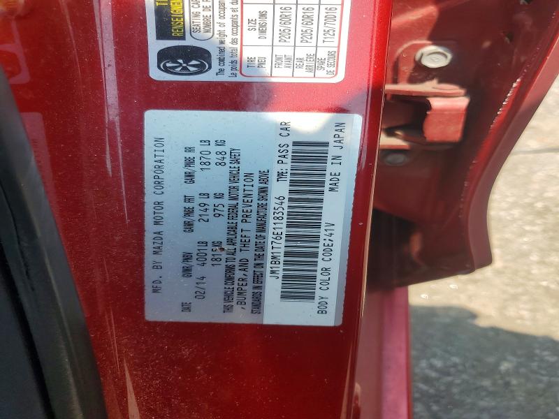 2014 Mazda 3 მანქანა იყიდება აუქციონზე, vin: JM1BM1T76E1183546, აუქციონის ნომერი: 63032256