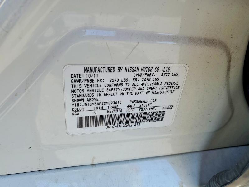 Продаж на аукціоні авто 2012 Infiniti G37 Sedan, vin: JN1CV6AP2CM623410, номер лоту: 62694396