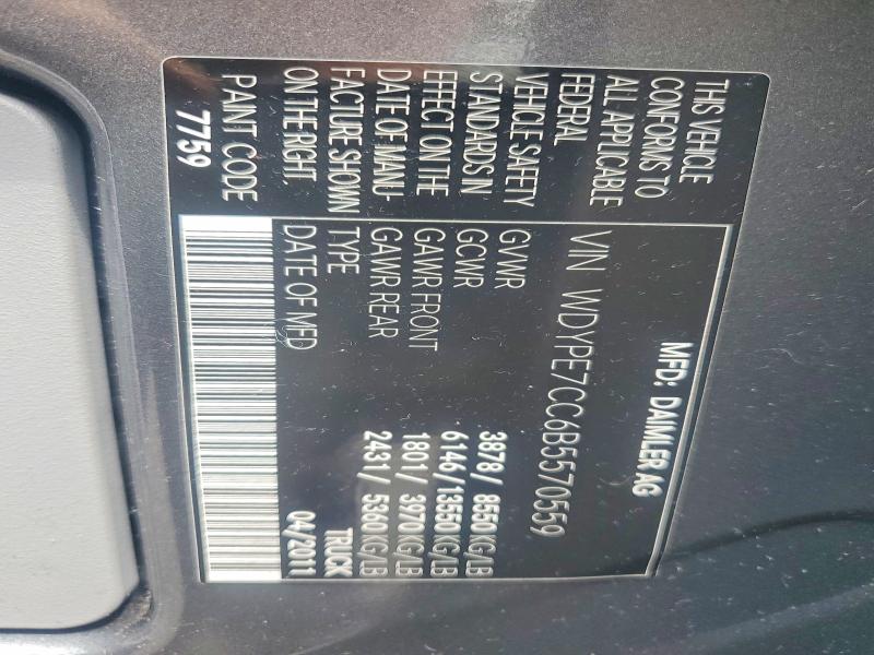 2011 Freightliner Sprinter მანქანა იყიდება აუქციონზე, vin: WDYPE7CC6B5570559, აუქციონის ნომერი: 58094896
