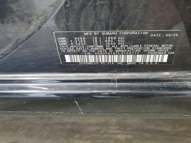 62464386 :رقم المزاد ، 4S3GTAT67L3734312 vin ، 2020 Subaru Impreza مزاد بيع