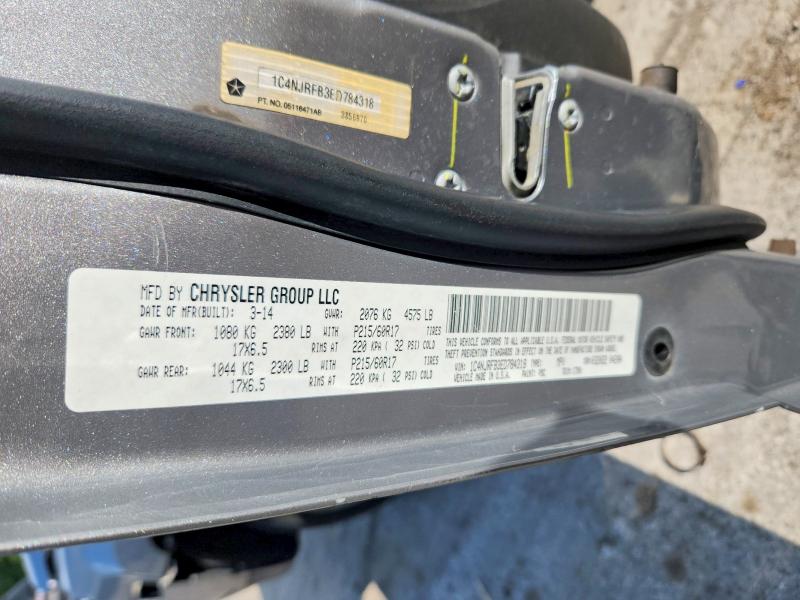 Продаж на аукціоні авто 2014 Jeep Patriot, vin: 1C4NJRFB3ED784318, номер лоту: 62760446