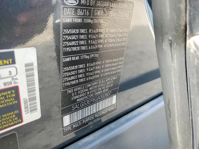 Продаж на аукціоні авто 2016 Land Rover Range Rover, vin: SALGS3EF6A302607, номер лоту: 61995236