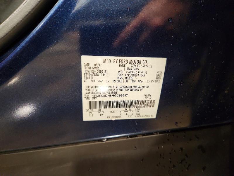 Продажа на аукционе авто 2017 Ford Explorer, vin: 1FM5K8DH8HGC98617, номер лота: 59288476