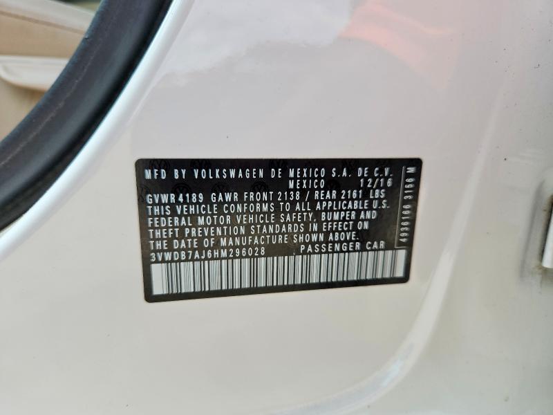 Aukcja sprzedaży 2017 Volkswagen Jetta, vin: 3VWDB7AJ6HM296028, numer aukcji: 60956826