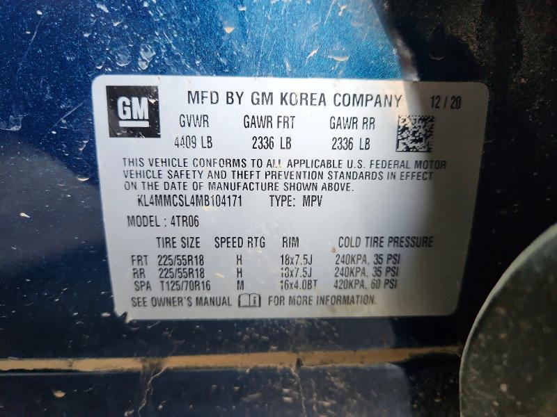59832326 :رقم المزاد ، KL4MMCSL4MB104171 vin ، 2021 Buick Encore Gx مزاد بيع