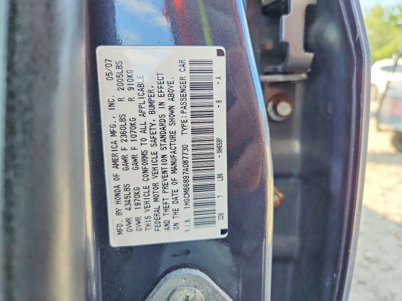 Продажа на аукционе авто 2007 Honda Accord, vin: 1HGCM66897A087730, номер лота: 61598916