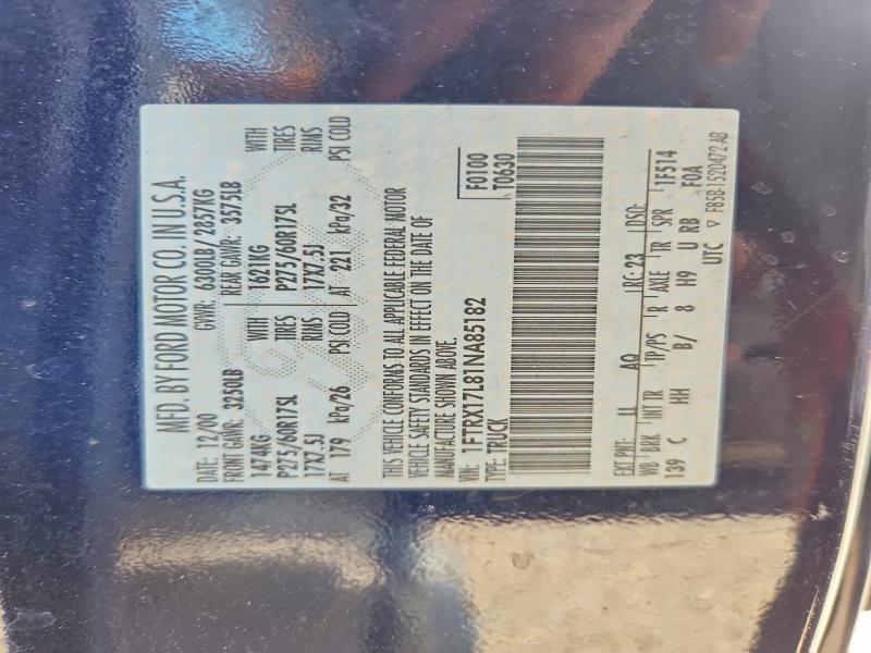 2001 Ford F150 მანქანა იყიდება აუქციონზე, vin: 1FTRX17L81NA85182, აუქციონის ნომერი: 61480406