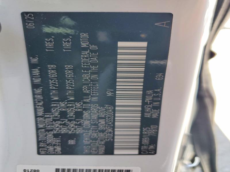 60695576 :رقم المزاد ، 5TDESKFC4SS200487 vin ، 2025 Toyota Sienna مزاد بيع