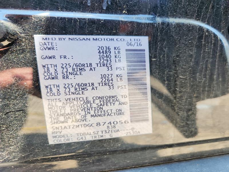 Продаж на аукціоні авто 2016 Nissan Rogue, vin: 5N1AT2MT0GC874056, номер лоту: 59618426