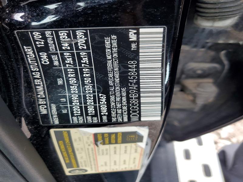 63170136 :رقم المزاد ، WDCGG8HB9AF458448 vin ، 2010 Mercedes-benz Glk مزاد بيع