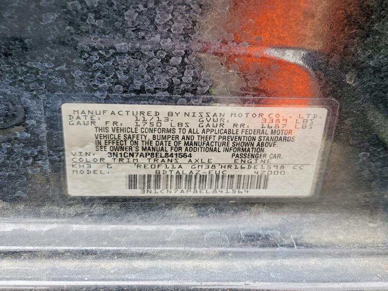 Продаж на аукціоні авто 2014 Nissan Versa, vin: 3N1CN7AP8EL841564, номер лоту: 60902126