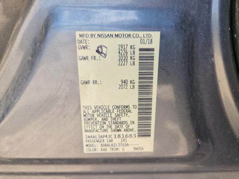Aukcja sprzedaży 2018 Nissan Altima, vin: 1N4AL3AP4JC181683, numer aukcji: 60653176