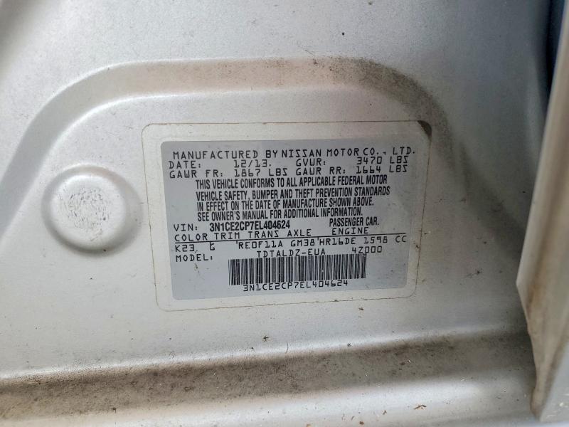 Продаж на аукціоні авто 2014 Nissan Versa Note, vin: 3N1CE2CP7EL404624, номер лоту: 62710566