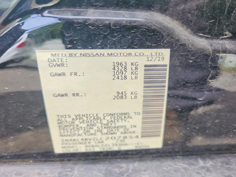 61067316 :رقم المزاد ، 1N4BL4BV2LC207854 vin ، 2020 Nissan Altima مزاد بيع