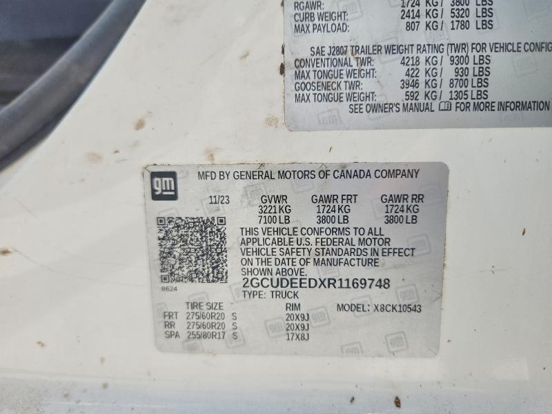 2024 Chevrolet Silverado მანქანა იყიდება აუქციონზე, vin: 2GCUDEEDXR1169748, აუქციონის ნომერი: 62495516