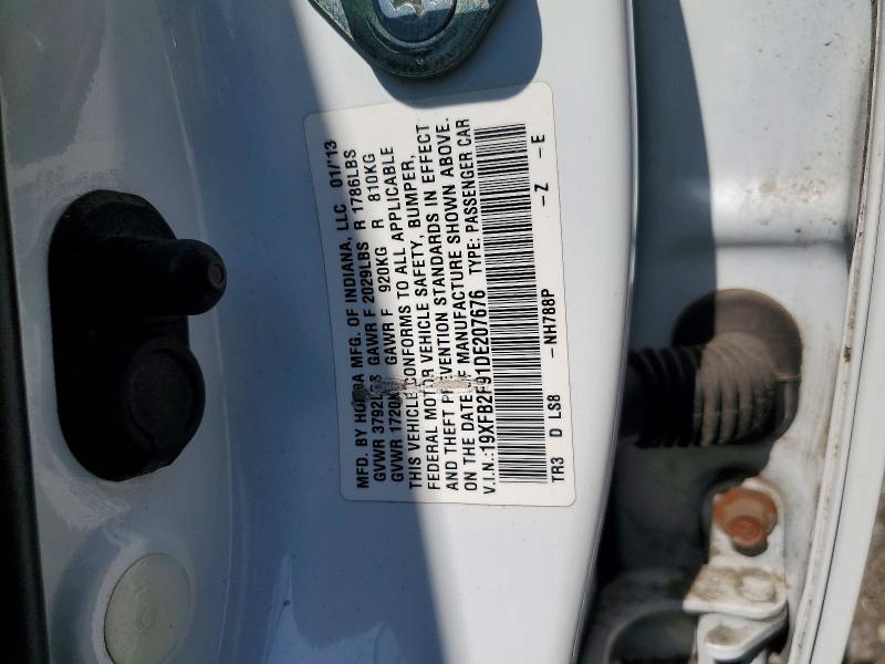 Aukcja sprzedaży 2013 Honda Civic, vin: 19XFB2F91DE207676, numer aukcji: 85634335