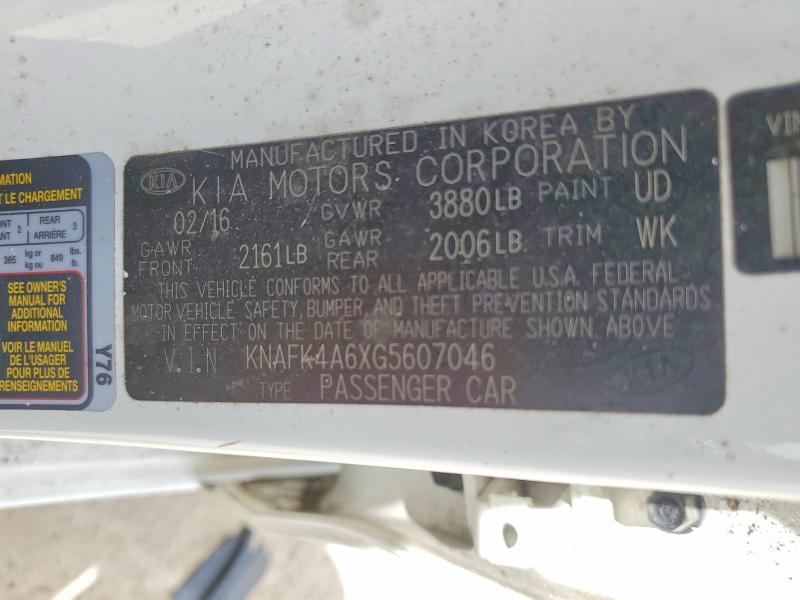 Продаж на аукціоні авто 2016 Kia Forte, vin: KNAFK4A6XG5607046, номер лоту: 61626496