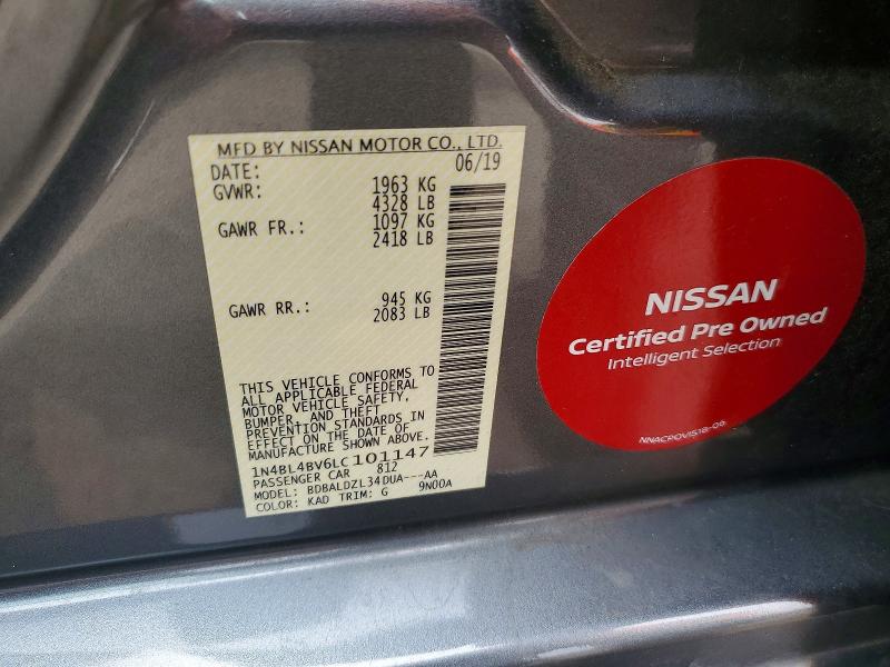 Продаж на аукціоні авто 2020 Nissan Altima, vin: 1N4BL4BV6LC101147, номер лоту: 61597426