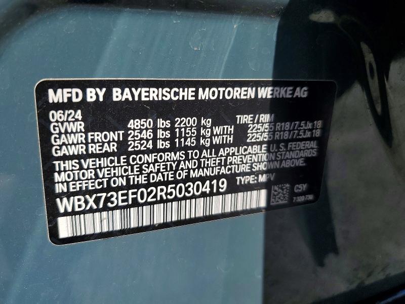 Aukcja sprzedaży 2024 Bmw X1, vin: WBX73EF02R5030419, numer aukcji: 61964246