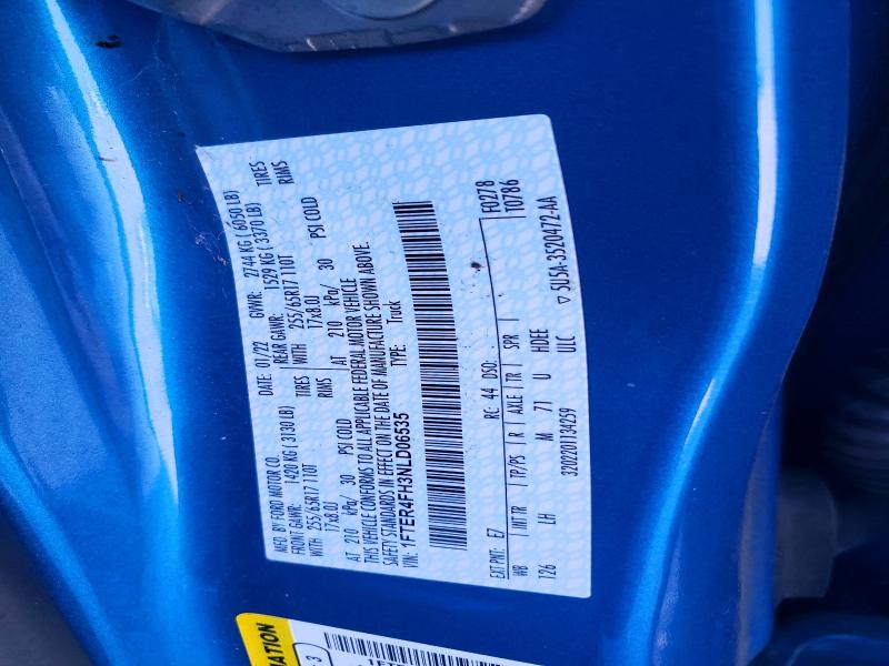 61900446 :رقم المزاد ، 1FTER4FH3NLD06535 vin ، 2022 Ford Ranger مزاد بيع
