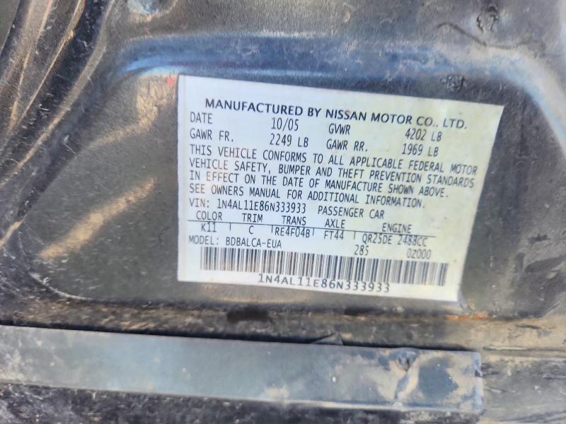 Продажа на аукционе авто 2006 Nissan Altima, vin: 1N4AL11E86N333933, номер лота: 62502926