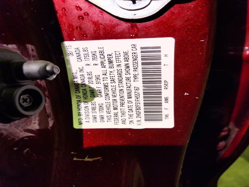 62111176 :رقم المزاد ، 2HGFB2F51FH557167 vin ، 2015 Honda Civic مزاد بيع