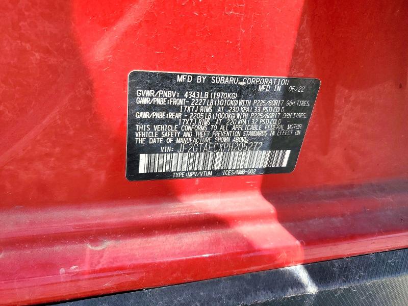 Продажа на аукционе авто 2023 Subaru Crosstrek, vin: JF2GTAECXPH205272, номер лота: 59838296