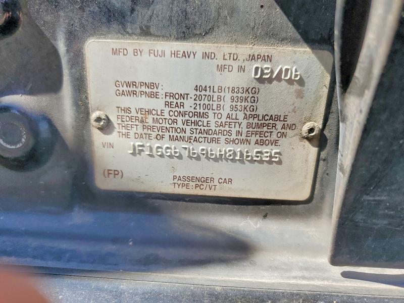 60427926 :رقم المزاد ، JF1GG67696H816535 vin ، 2006 Subaru Impreza مزاد بيع