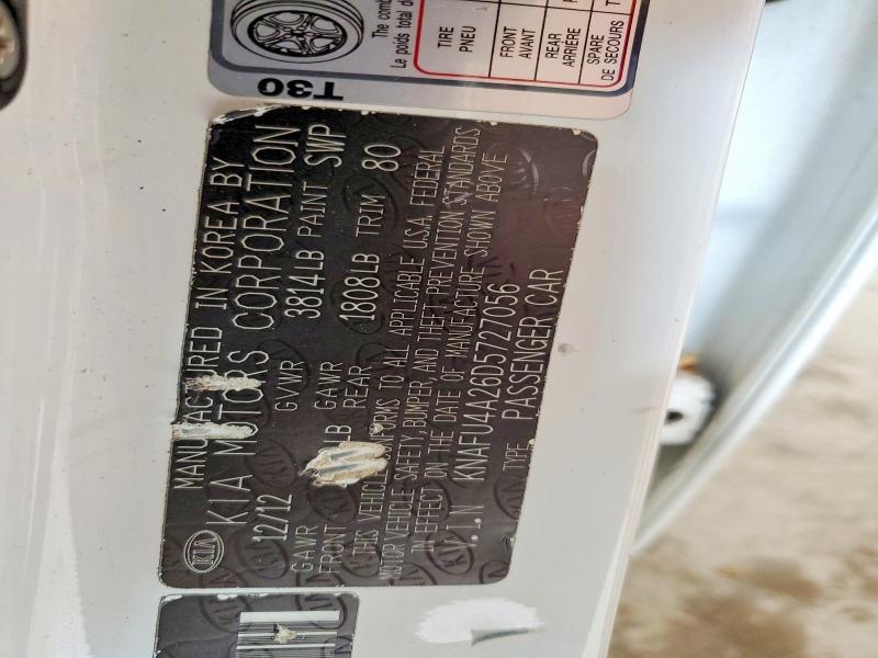 60093096 :رقم المزاد ، KNAFU4A26D5727056 vin ، 2013 Kia Forte مزاد بيع