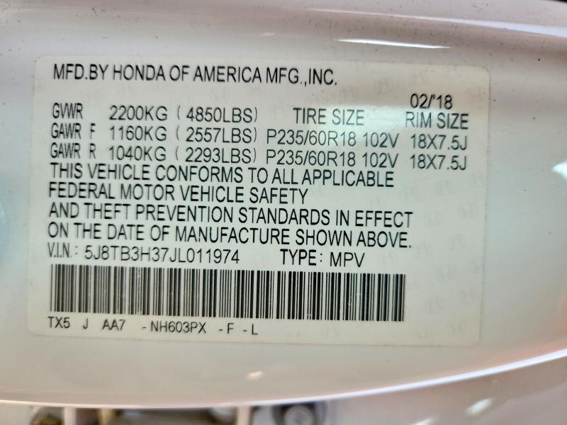 Продажа на аукционе авто 2018 Acura Rdx, vin: 5J8TB3H37JL011974, номер лота: 63018376