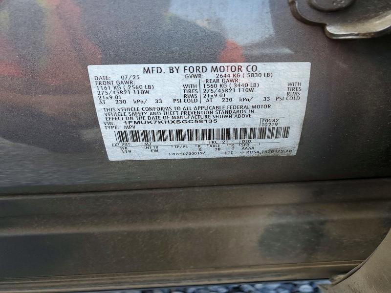 Продаж на аукціоні авто 2025 Ford Explorer, vin: 1FMUK7KHXSGC58135, номер лоту: 62306026