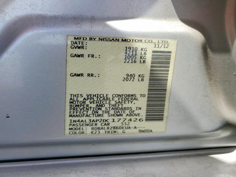 Aukcja sprzedaży 2013 Nissan Altima, vin: 1N4AL3AP2DC177426, numer aukcji: 59535316