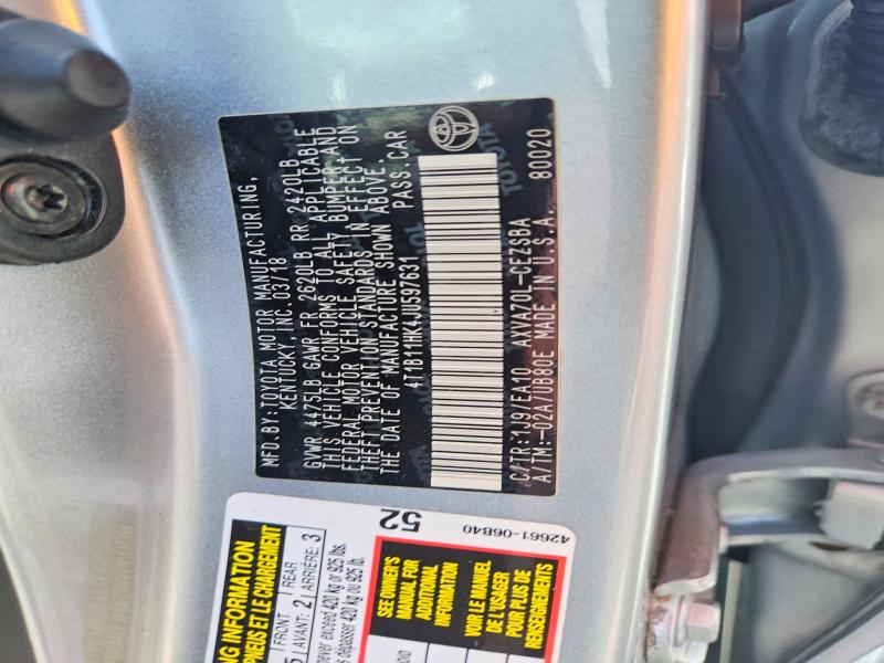60362676 :رقم المزاد ، 4T1B11HK4JU597631 vin ، 2018 Toyota Camry مزاد بيع