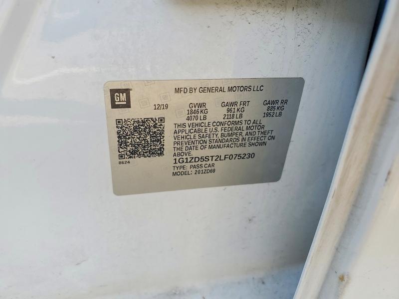 2020 Chevrolet Malibu მანქანა იყიდება აუქციონზე, vin: 1G1ZD5ST2LF075230, აუქციონის ნომერი: 60129556