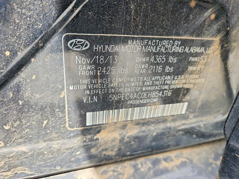 Продажа на аукционе авто 2014 Hyundai Sonata, vin: 5NPEC4AC0EH854316, номер лота: 60590996