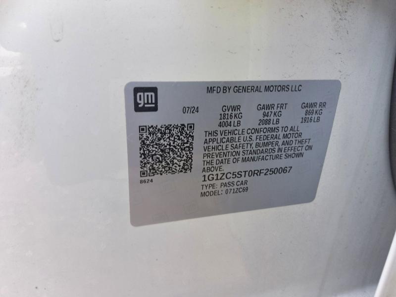 62692806 :رقم المزاد ، 1G1ZC5ST0RF250067 vin ، 2024 Chevrolet Malibu مزاد بيع